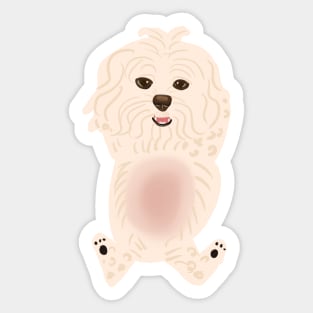 Maltipoo asking for belly rub Sticker